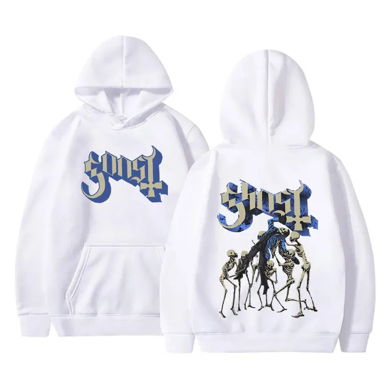 Rock Band Ghost Hoodie Skeleton Graphic Hoodies Men Vintage Gothic Punk Metal Sweatshirt Male Casual Oversized Hooded Sweatshirt