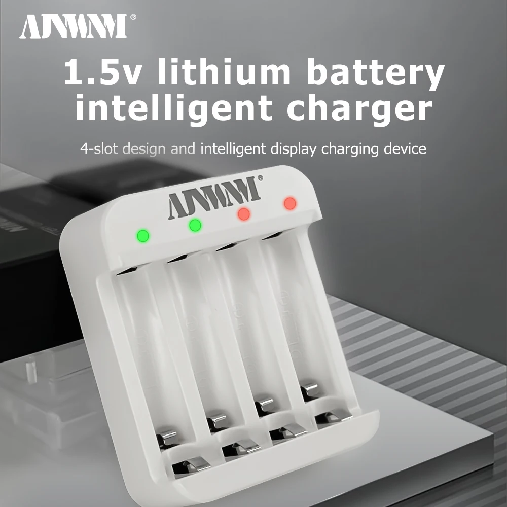 

1.5V Li-ion Battery Charger 4 Slot Fast Smart Intelligent Usb Charger For 1.5V Lithium AA AAA Rechargeable Batteries