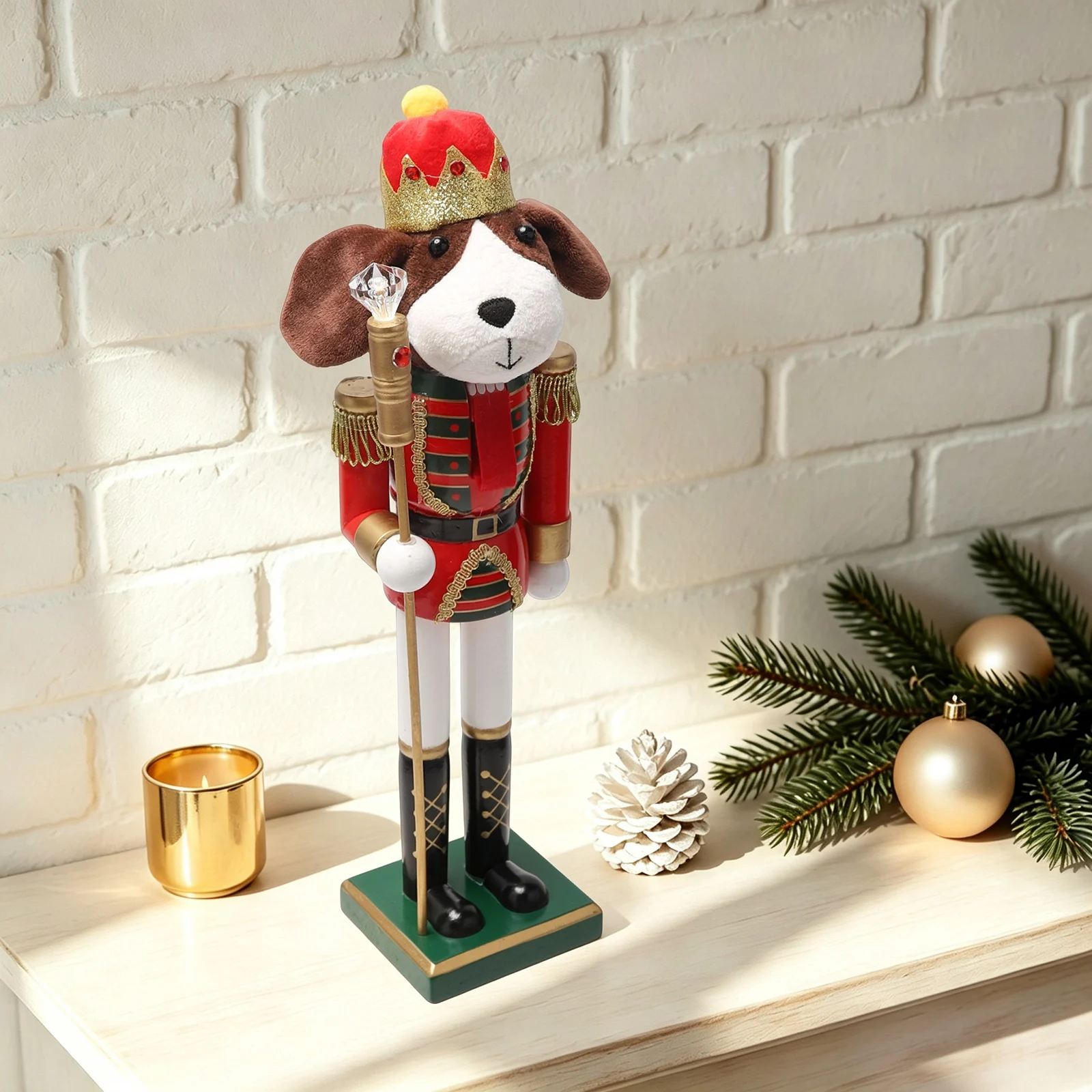 Christmas Nutcracker Decor, Collectible Ornament for Festival Party Outdoor Xmas Gifts Dog