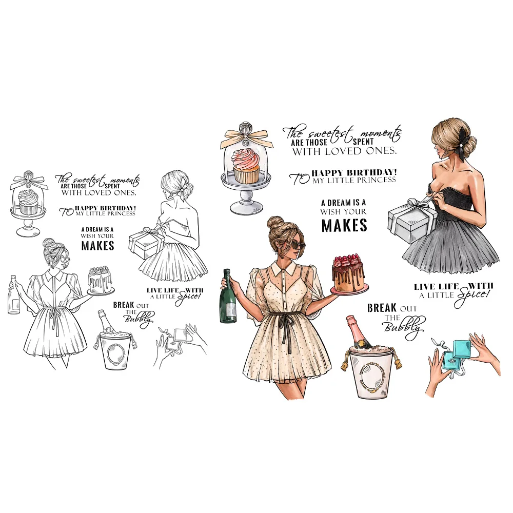 Mangocraft Happy Birthday To Women Clear Stamp DIY Scrapbooking Supplies Silicone Stamp For Card Making Albums Crafts Decor