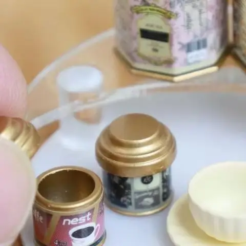 Casa de boneca café pode chá pode modelo simulação item ornamento modelo em miniatura mini brinquedos casa boneca acessórios móveis