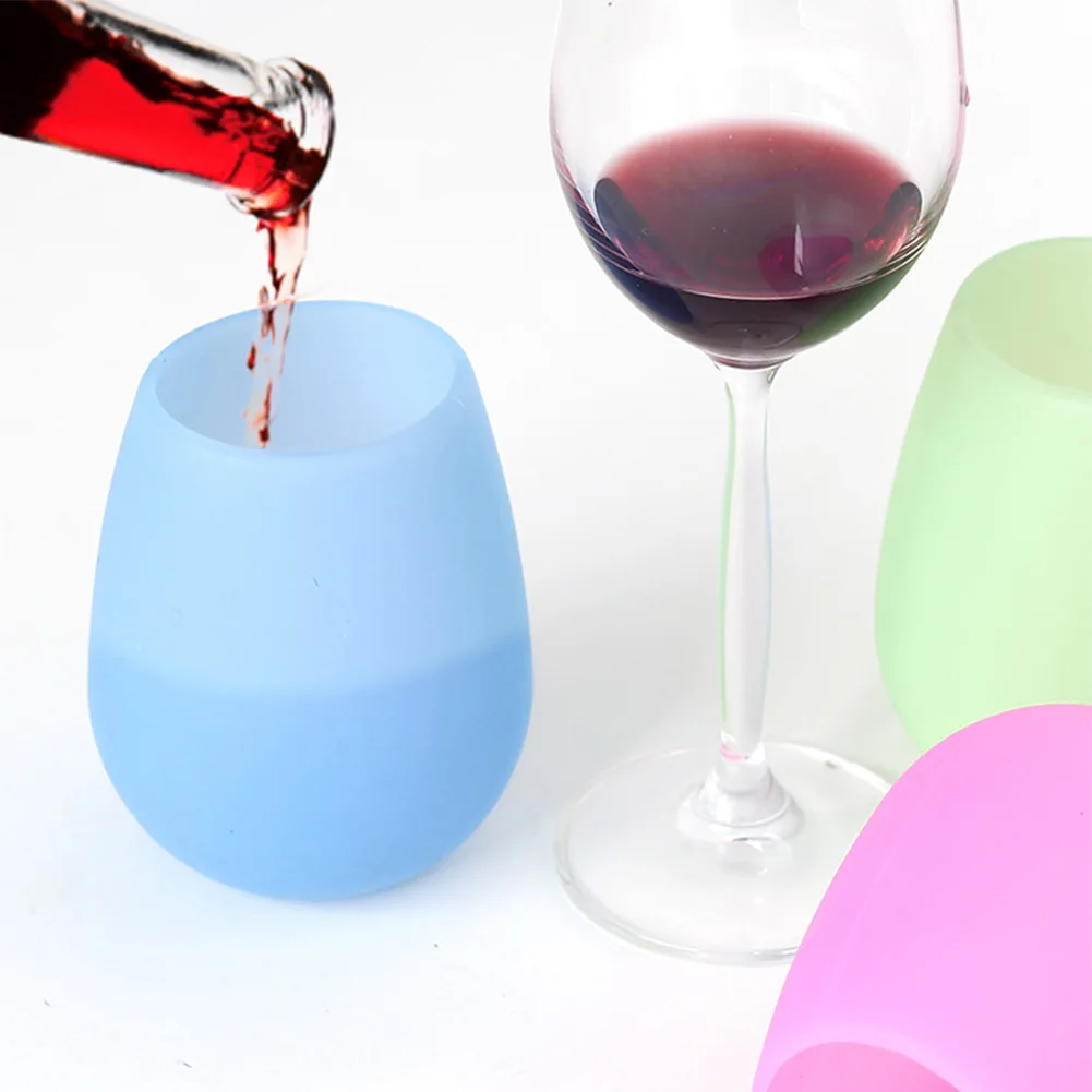 Brand New Silicone Wine Cup Glass Party Portable Travel Unbreakable 10.6*5.5*4cm 6 Colors Camping For BBQ Picnic