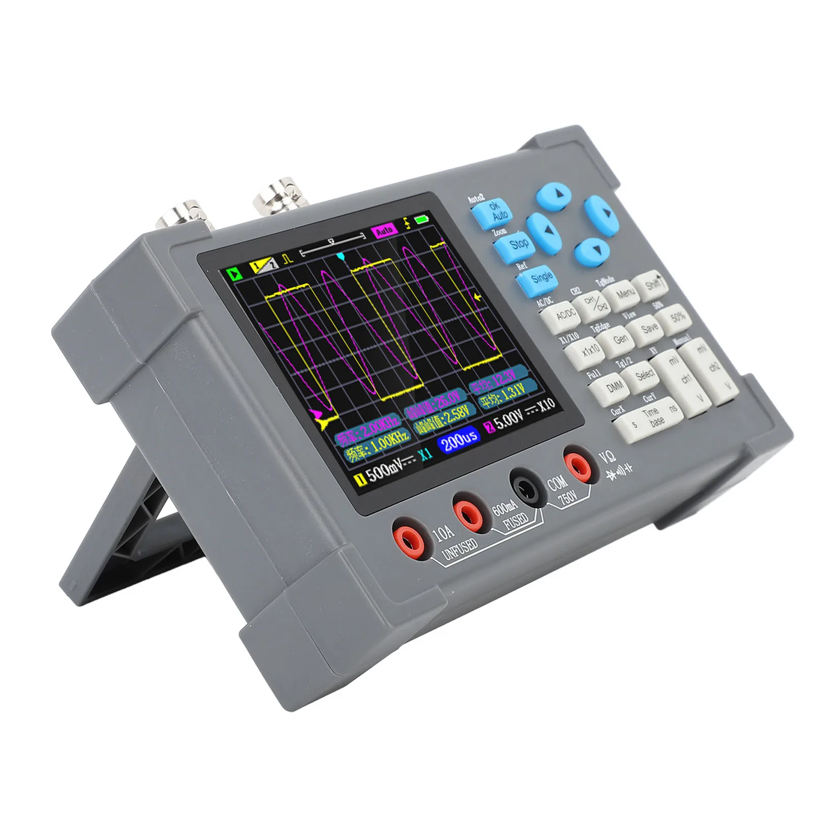 DSO3D12 디지털 멀티미터 2채널 120Mhz 대역폭 250MSa/s 샘플링 속도 500M 상당 샘플링 속도 2500mAh