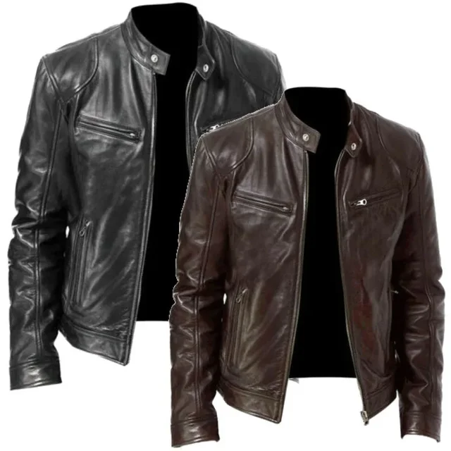 Men's Leather Jacket Bomber Motorcycle Biker Pu Leather Casual Loose Fit Faux Jacket For Men Men's Leather Jacket Bomber Motorcycle Biker Pu Leather Casual Loose Fit Faux Jacket For Men