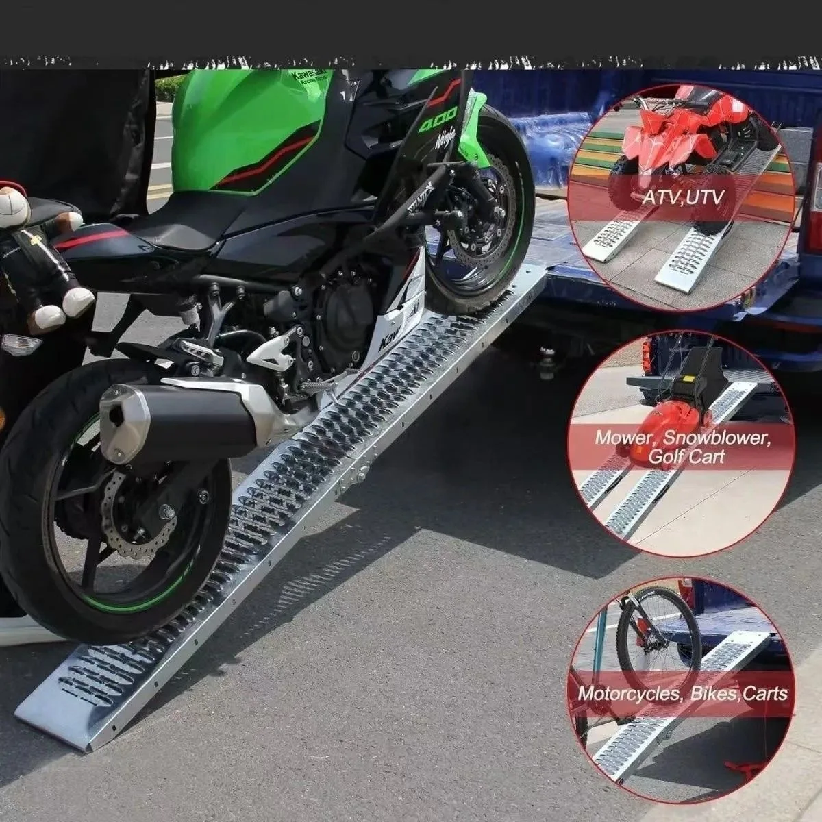 Motorcycle ramp thickened boarding ramp wheelchair stairs non-slip steps