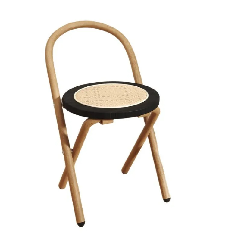 

Folding stool backrest home horse stool wabi family dining chair stackable bar chair