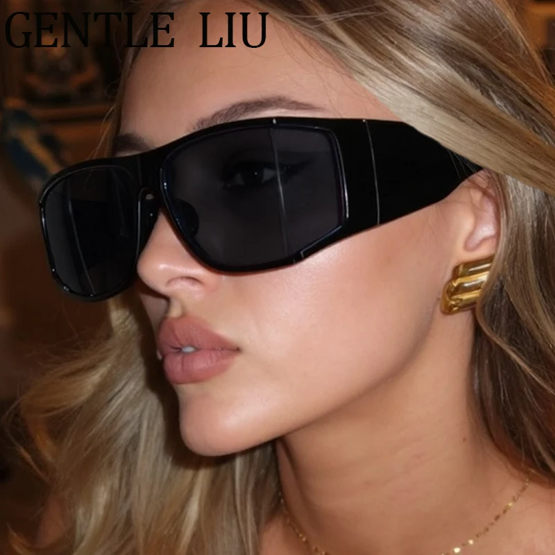

Steampunk Rectangle Sunglasses Women 2025 Luxury Brand Vintage Y2K Punk Windproof Goggle Shield Sun Glasses For Ladies Outdoor