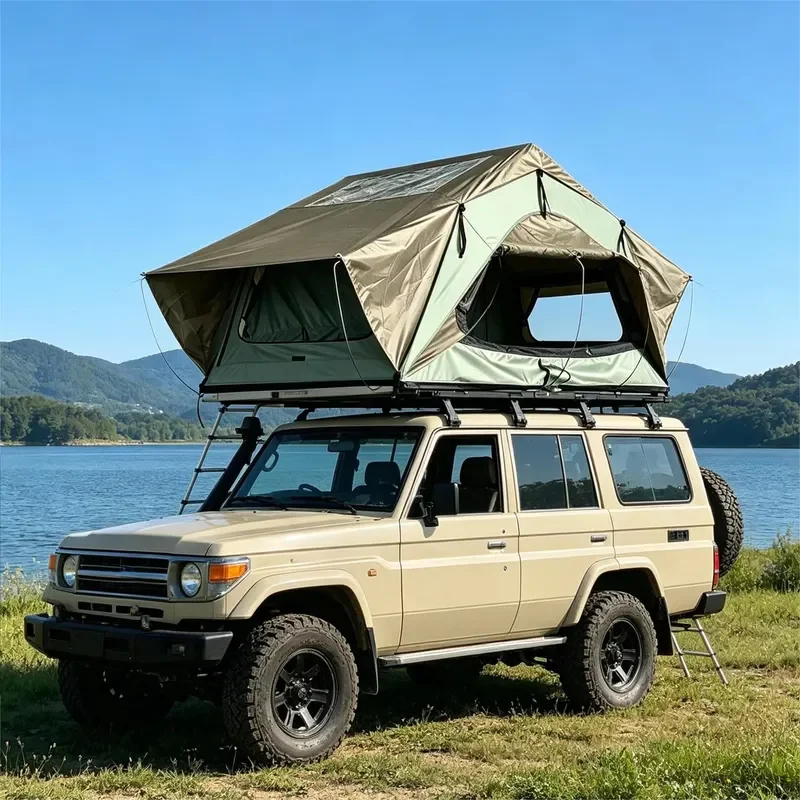 TOP MOUNT Soft Inflatable Roof Tent for USA Truck Bed Camping 3-4 Person Waterproof Car Sleeping Tent