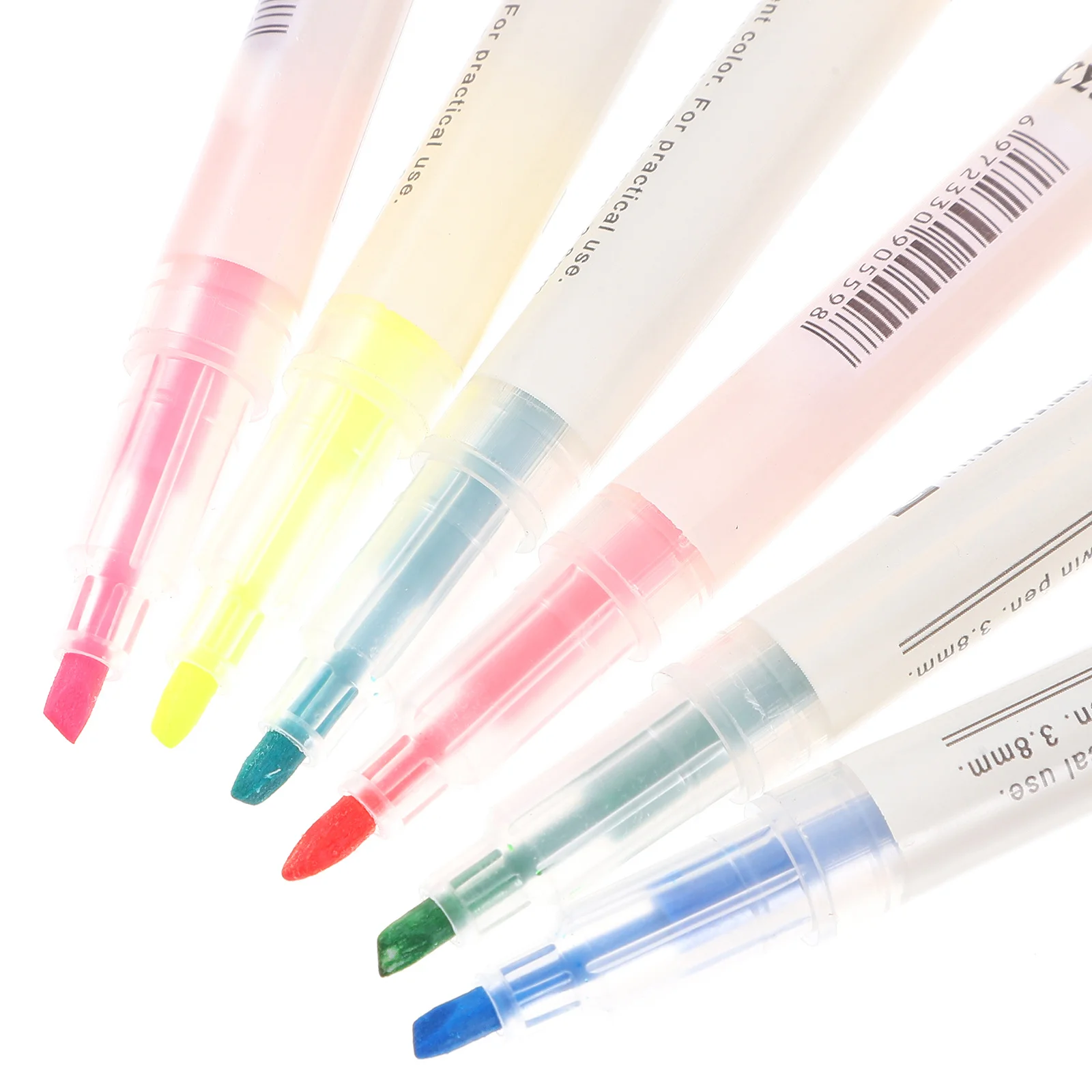 

6Pcs Fluorescent Markers Bright Colorful Tips Smooth Writing Ideal for Studying Scrapbooking Daily Use Convenient Book Marker