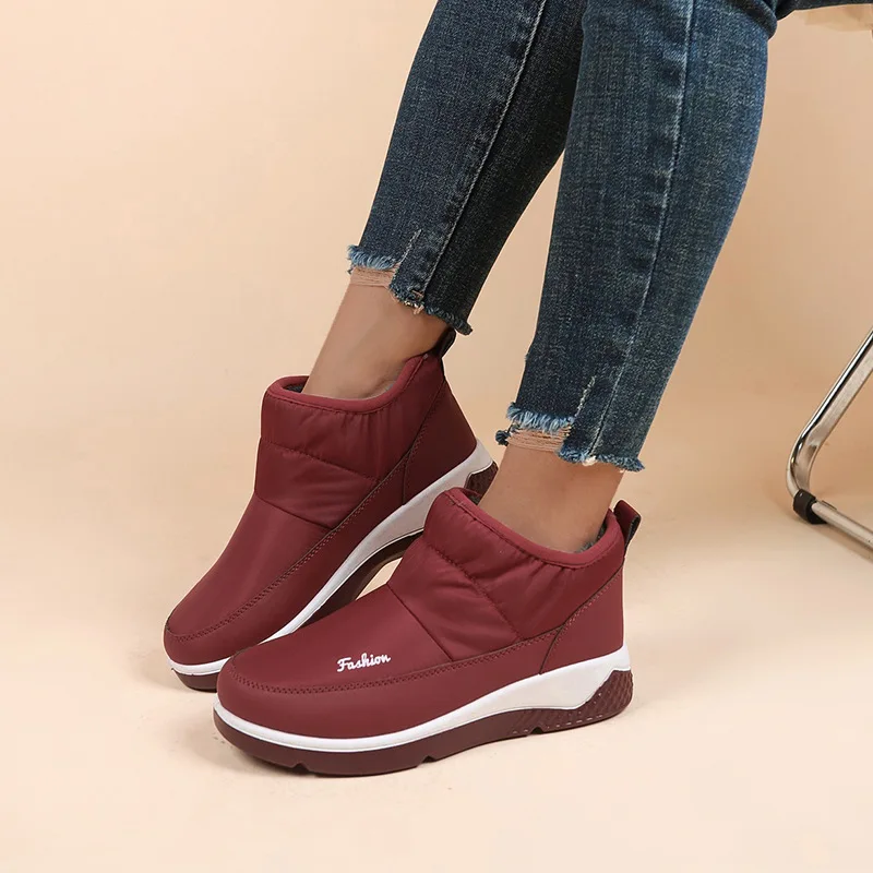 

Women's Shoes Snow Boots Winter Round Toe Outdoor Warm Waterproof Plush Velvet Short-tube Botas Mujer Ankle Snow Boots