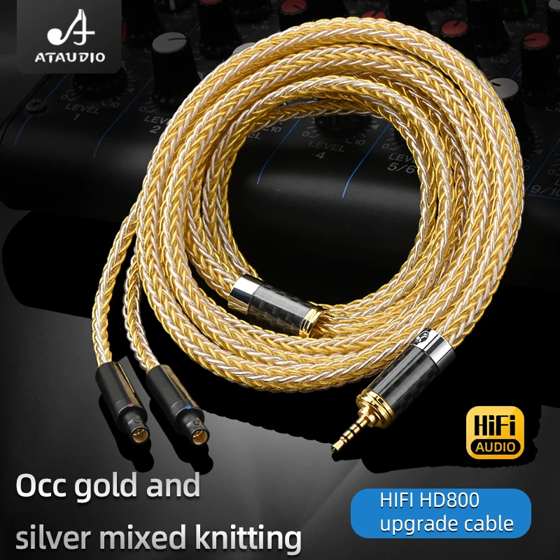 ATAUDIO HiFi Headphone Cable16 Shares 7N OCC Core HD800 Earphone Cable for HD580 HD650 HD80