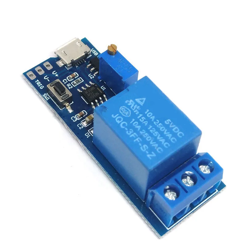 1pcs Micro USB Connector For Wide voltage 5V-30V trigger delay 1-Channel relay module timer module delay conduction delay switch