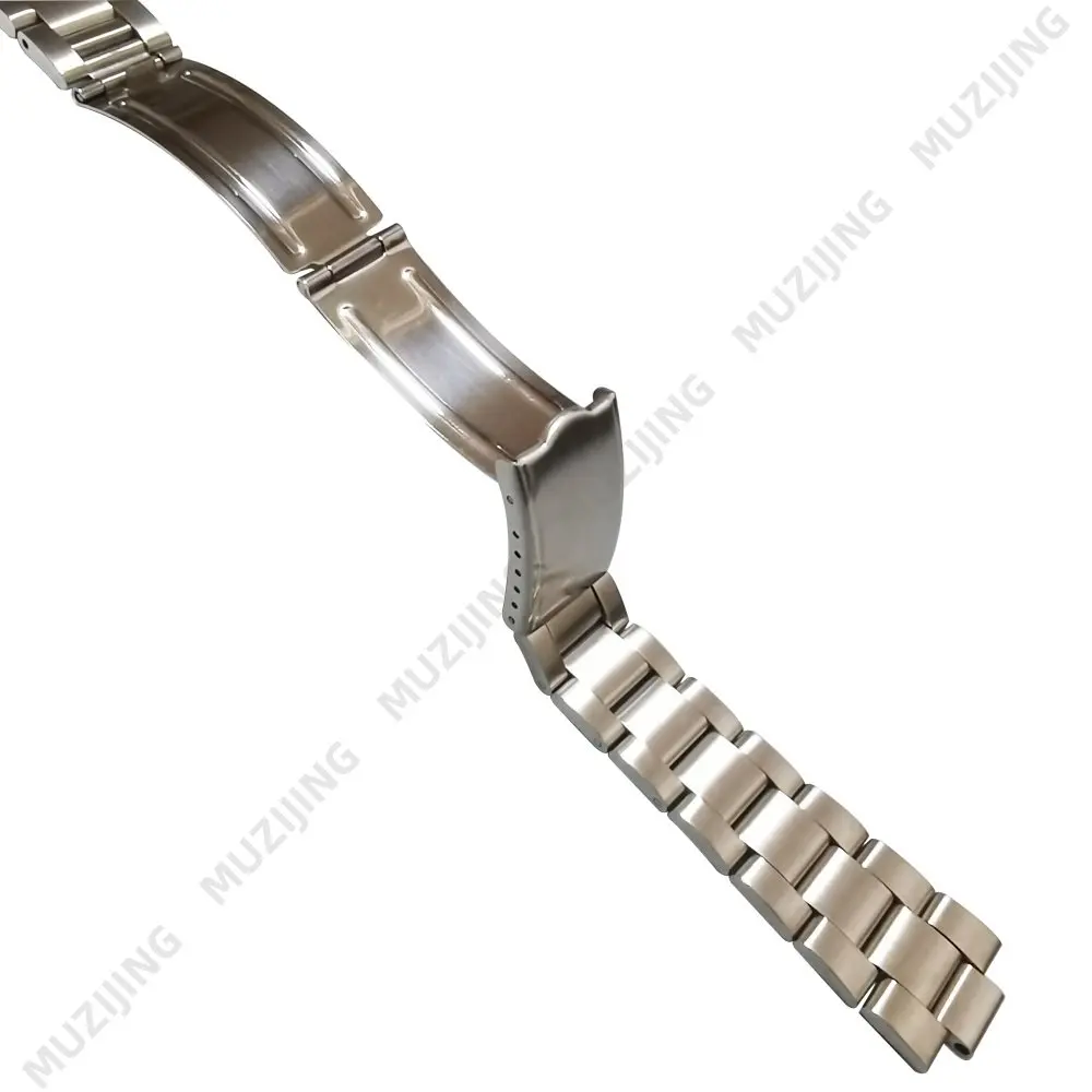 316L Stainless Steel Brushed Silver 18mm 19mm 20mm 21mm Oyster Curved End Watch Strap Band Bracelet For Seiko Watch