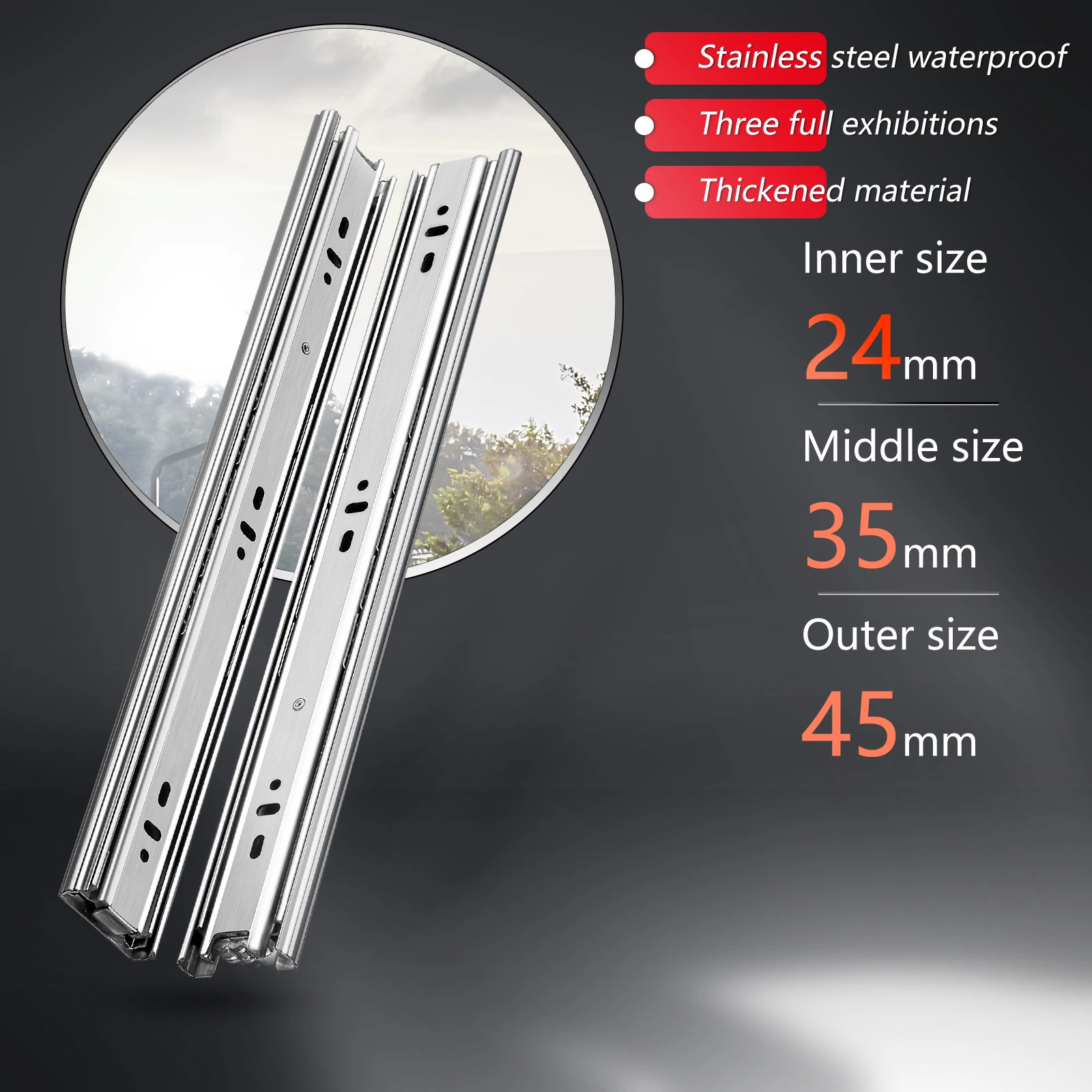 AOLISHENG 1 Pair Stainless Ste - đánh giá và giá Drawer Slide Pair