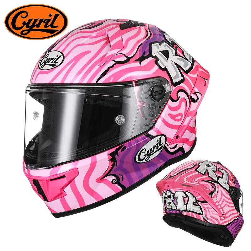 Full Face Motorcycle Helmet for Men Women Moto Helmet Original CYRIL R1 DOT ECE Approved Helmet Full Face Helmet