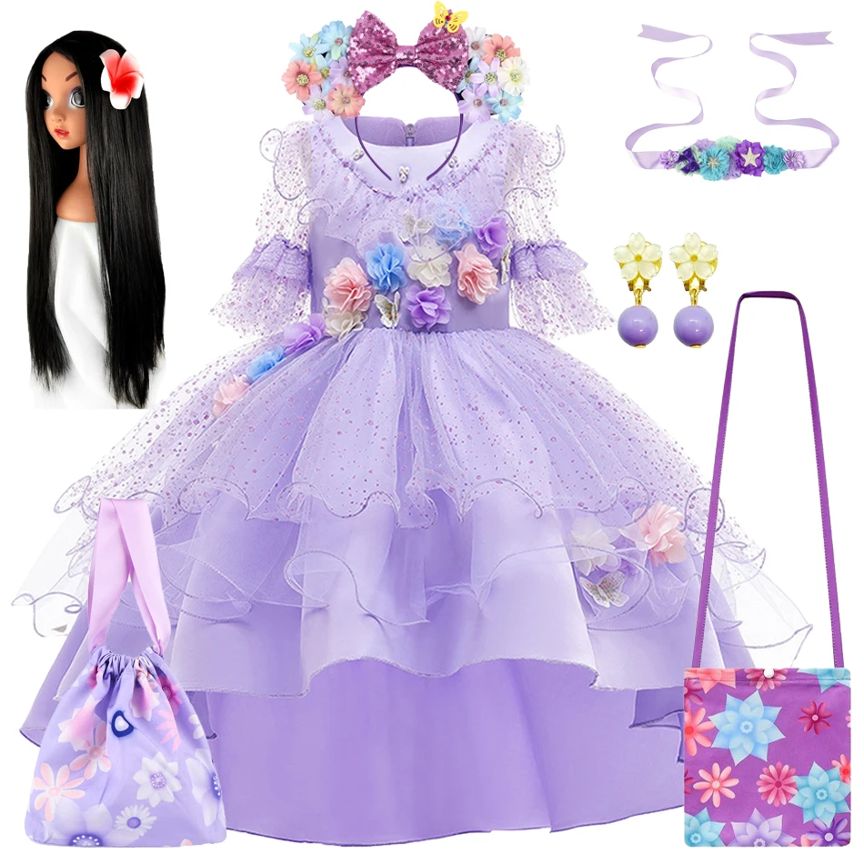 Encanto Cosplay Layered Dress Isabella Princess Costume Carnival Christmas Halloween Evening Birthday Party Charm Clothing