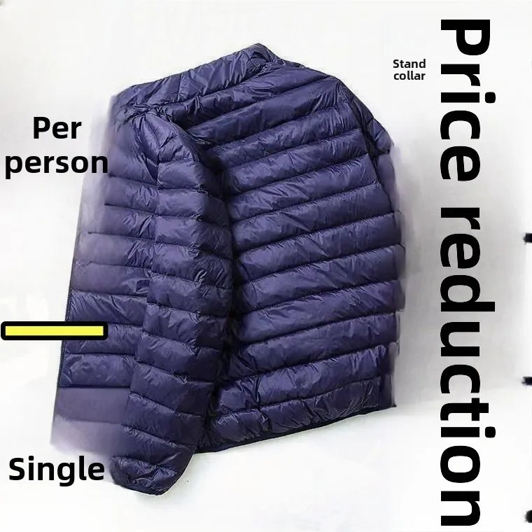 

Ultra-Lightweight ort down Jaet Men's Hooded Quilted Cotton Coat Large Size Thin Faionable Autumn Winter Outerwear