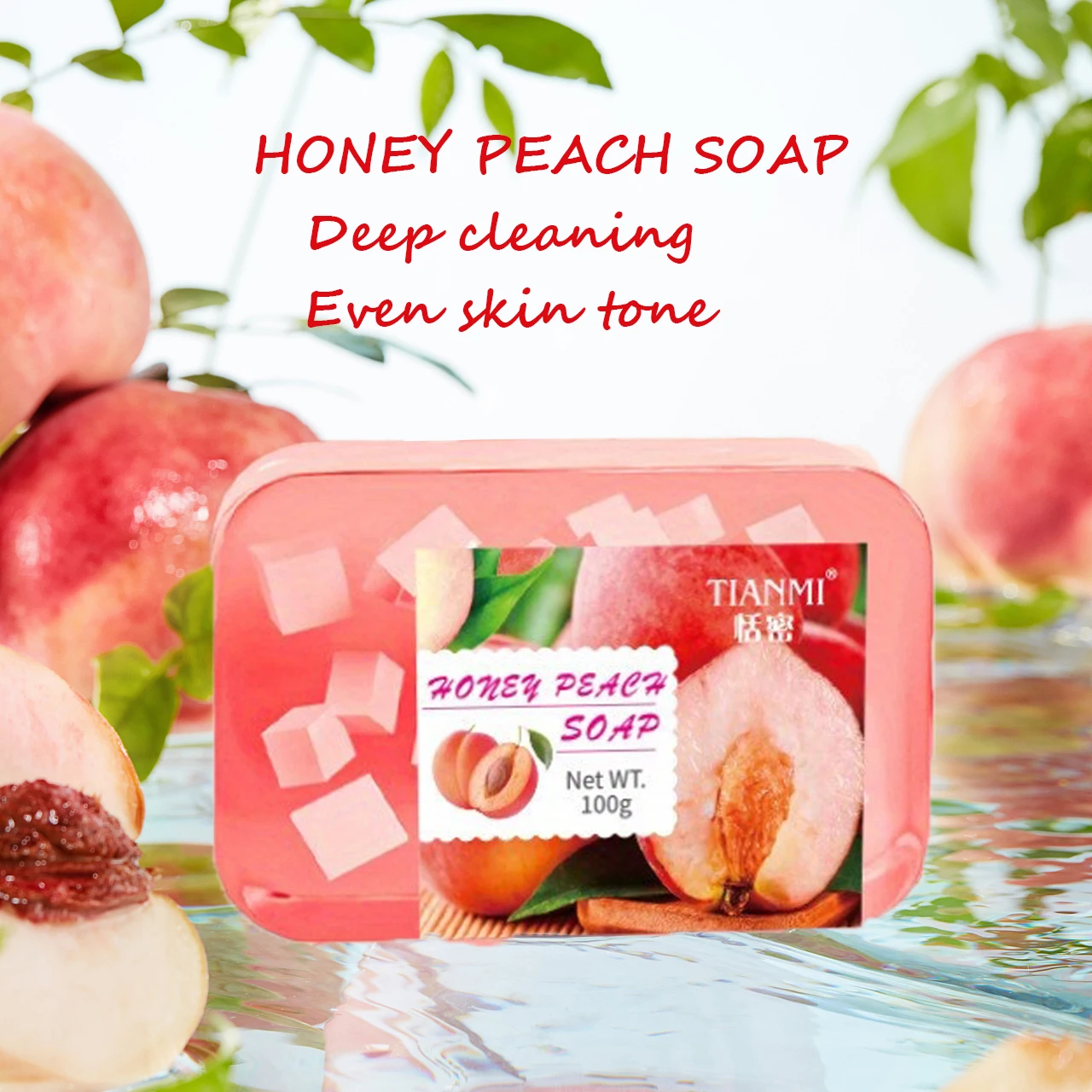 Peach Jelly Soap, 3-in-1 Cleansing and Bath Soap, deeply cleanses and bathes the whole body, suitable for all skin types,