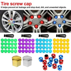 20pcs/set Car Wheel Nut Caps Protection Covers Caps Anti-Rust Auto Hub Screw Cover Car Tyre Nut Bolt Exterior Decoration