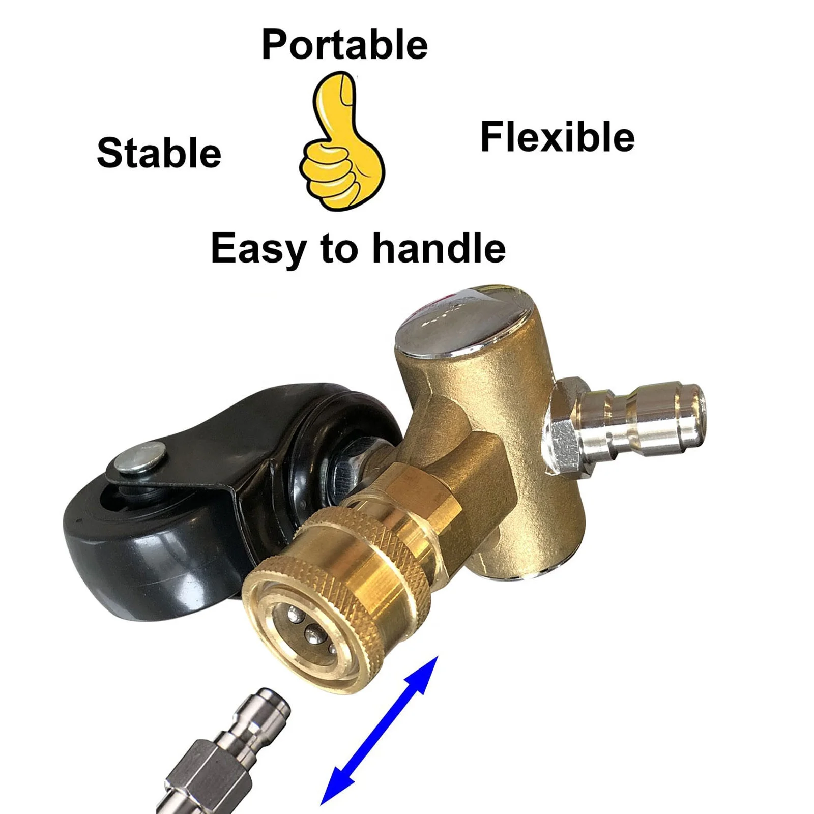 Chassis Cleaning Swivel Wheel Water Broom 1/4 Inch Quick Pressure Washer Gun Cleaner Adapter Foam Lance