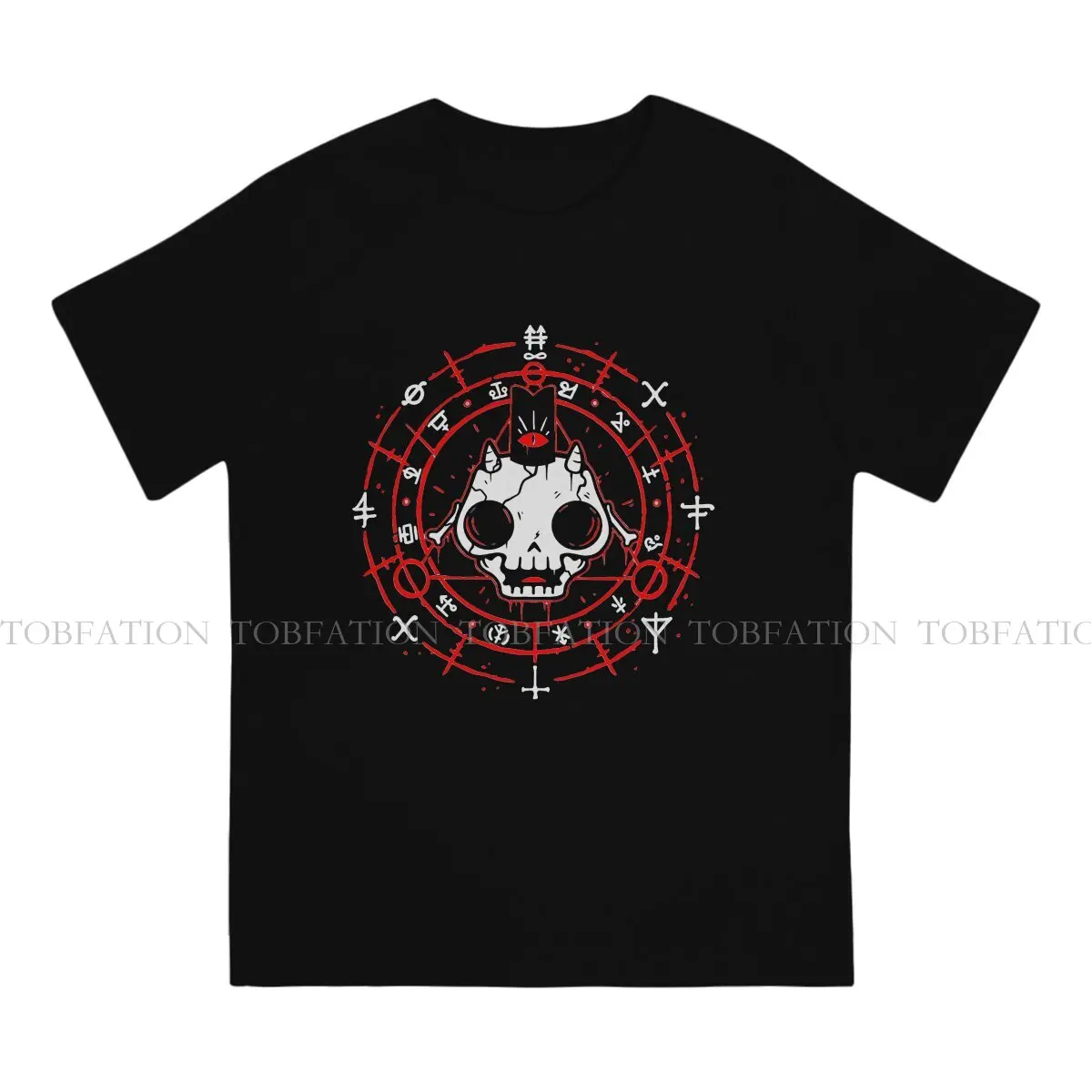 Cult of The Lamb Goat Game TShirt for Men Skull Basic Leisure Tee T Shirt Novelty New Design Fluffy