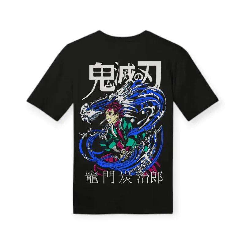 

Black Cotton Unisex T-shirt Inspired By The Pink-haired Demon Killer SE Hero for Anime Fans and Otaku Streetwear Style
