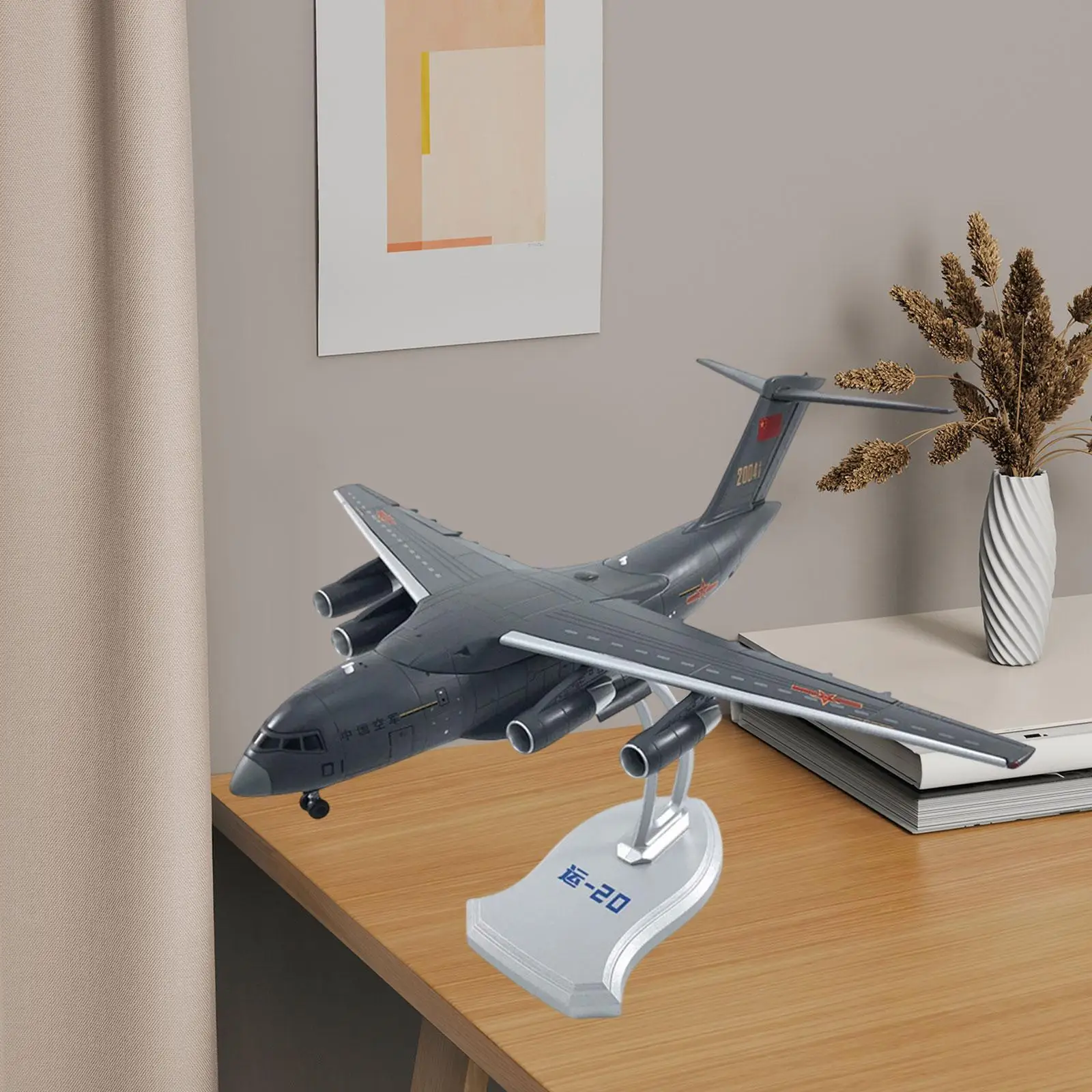 

1/130 Scale Transport Aircraft Diecast Alloy Model Souvenir Adults Gifts Plane Airplane with Stand for Bar Living Room