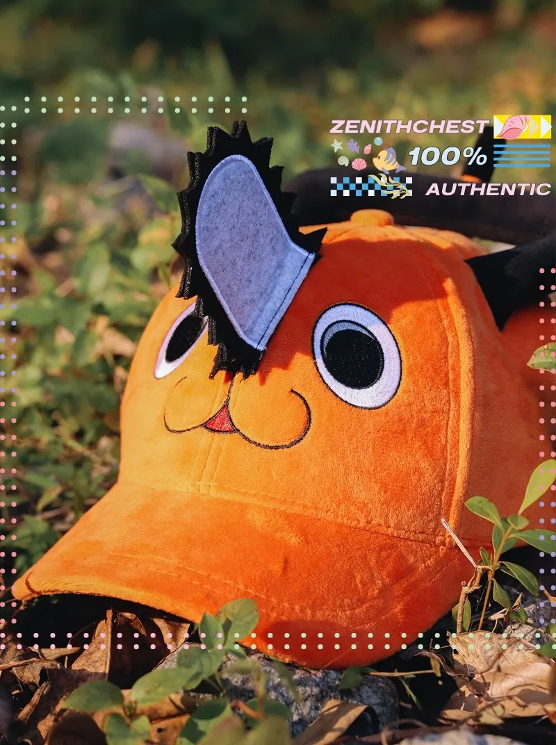 

Оригинальная плюшевая кепка-бейсболка Chainsaw Man Denji COS с цепью, украшение для пары в стиле аниме Pochita, идеальный подарок для любителей Comic Con