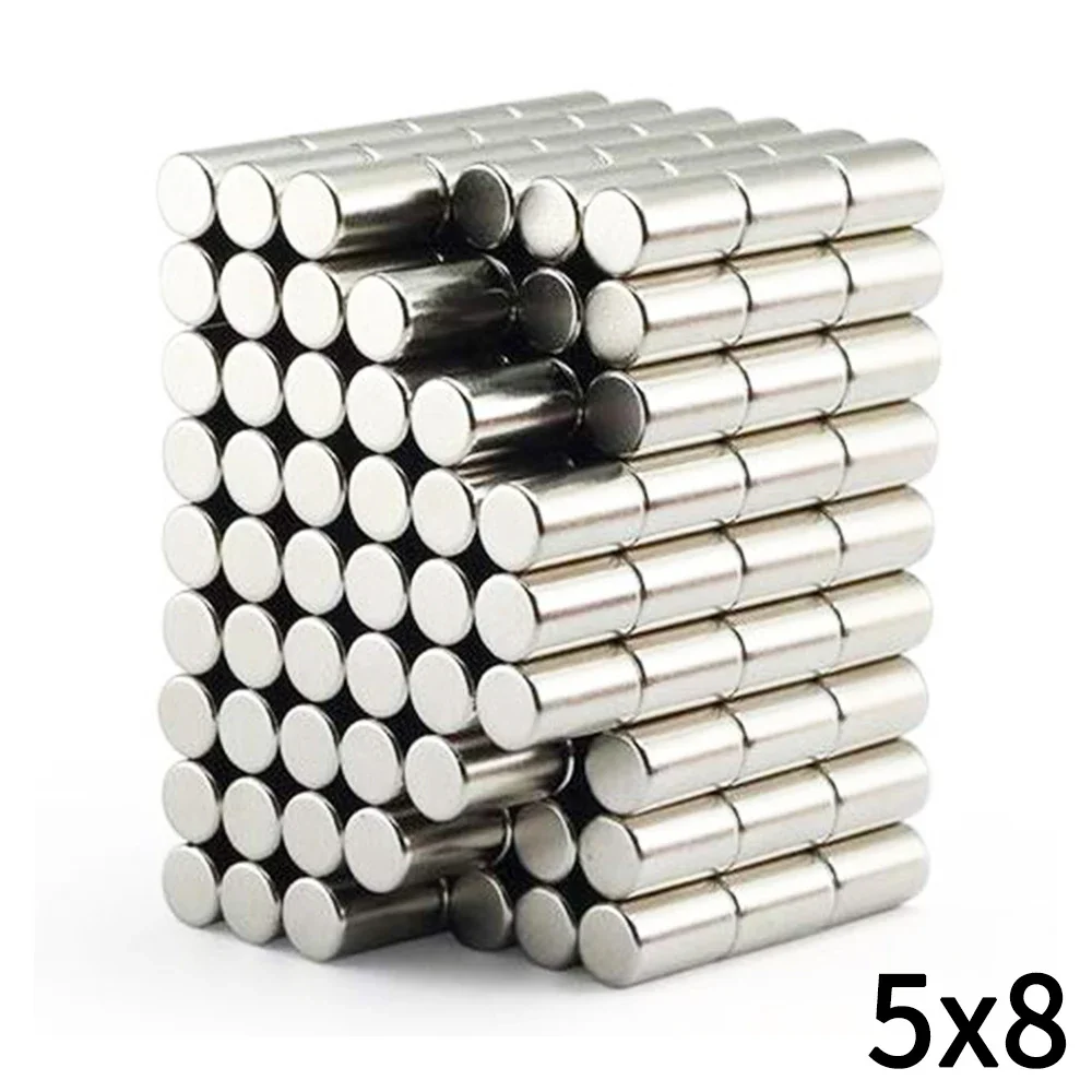 20 Pcs Small Round Magnet 5x8 Magnet 5mm X 8mm Permanent Super Strong Powerful Magnets 5*8 for Fridge, DIY, Building, Scientific