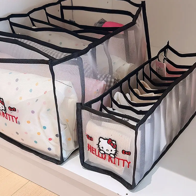 Sanrios Kuromi حقيبة تخزين ملابس حقيبة الويب الإبداعية الكرتون تخزين المنزلية أنيمي Kawaii الملابس الداخلية الجوارب تخزين Hot البيع هدية #6