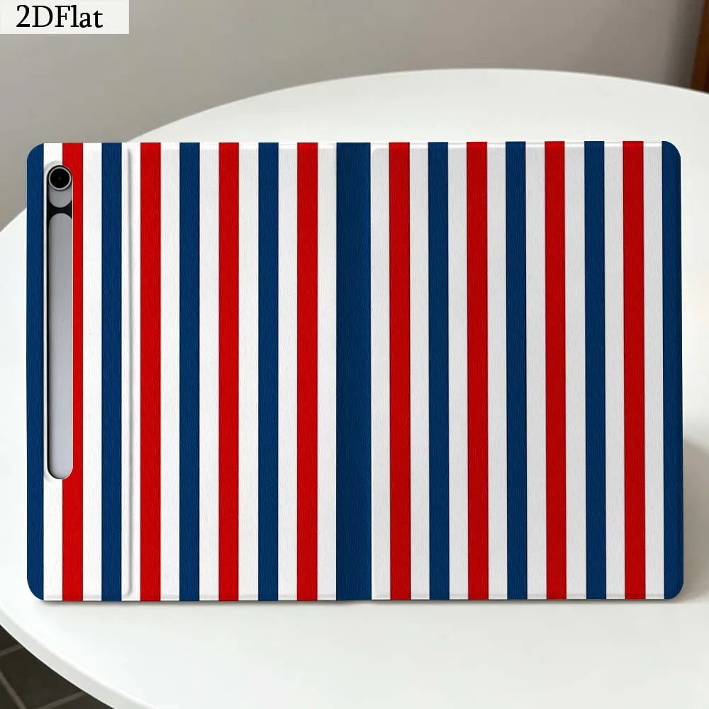 Blue White Vertical Stripe Gift For Samsung Galaxy Tab S11 S10 S9 S8 S7 S6 A11 A10.1 A9 A8 A7 Ultra FE Plus Soft Tablet Case