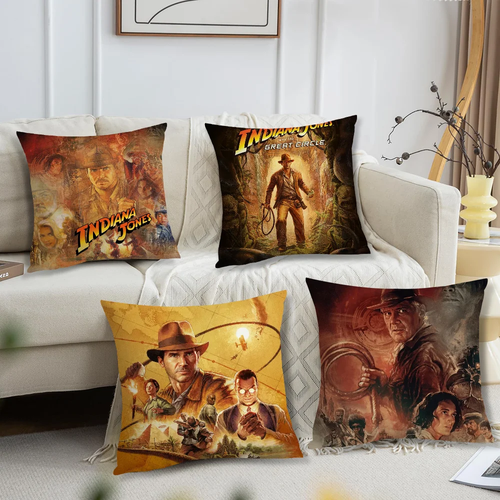 Game I-Indiana Jones and the Great Circle Pillow Case Living Room Sofa Cushion Cover Suitable For Home Bedroom Room Decoration