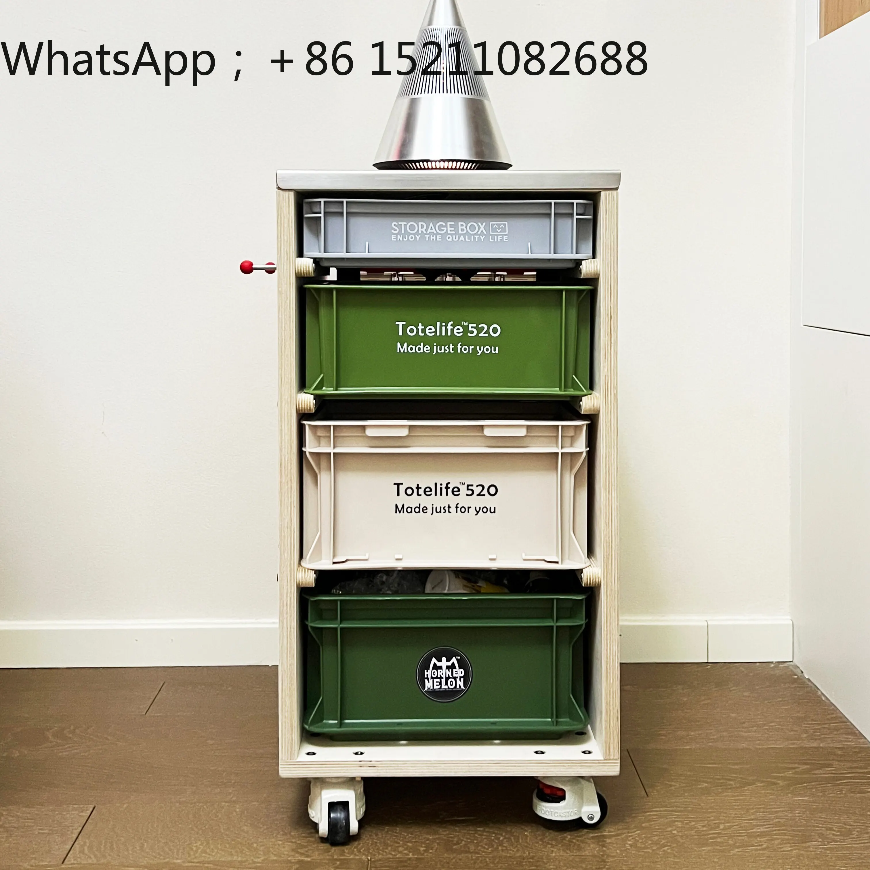 LLY storage box Industrial wind removable coffee storage cabinet DIY turnover box Table side storage