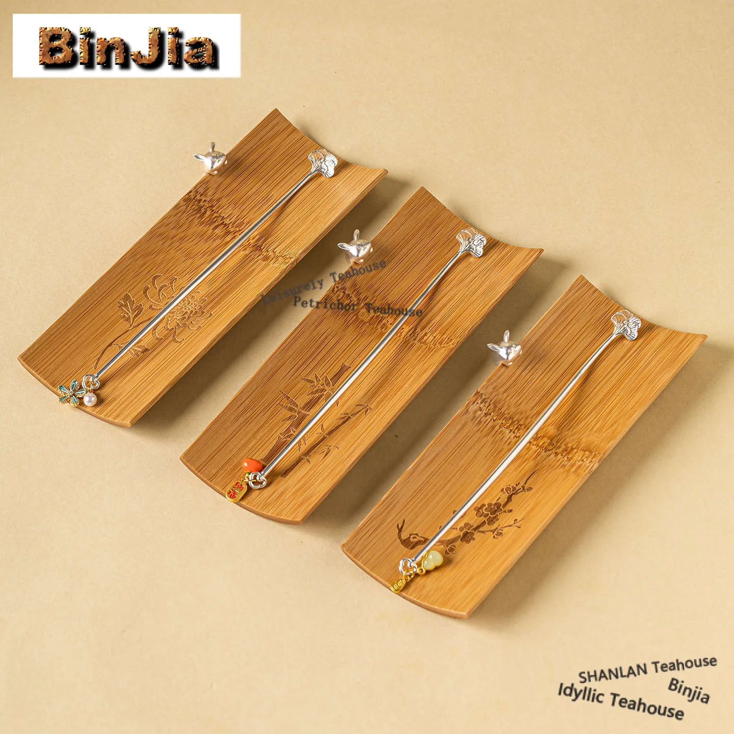 

Бамбуковая с серебряной ложкой для чая, винтажные ложки для заварки чая, лопатка Chahe, половник для домашнего призначения, китайские украшения для чайного кафе