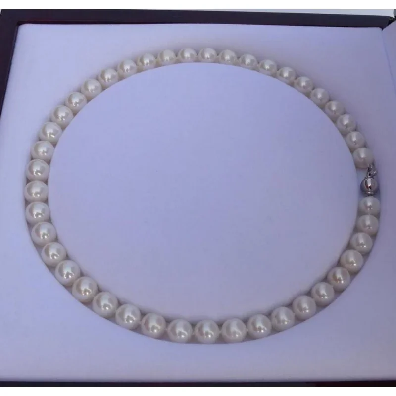 

Fashion jewelry Limited treasure AAA 10-11mm circle very light natural pearl necklace