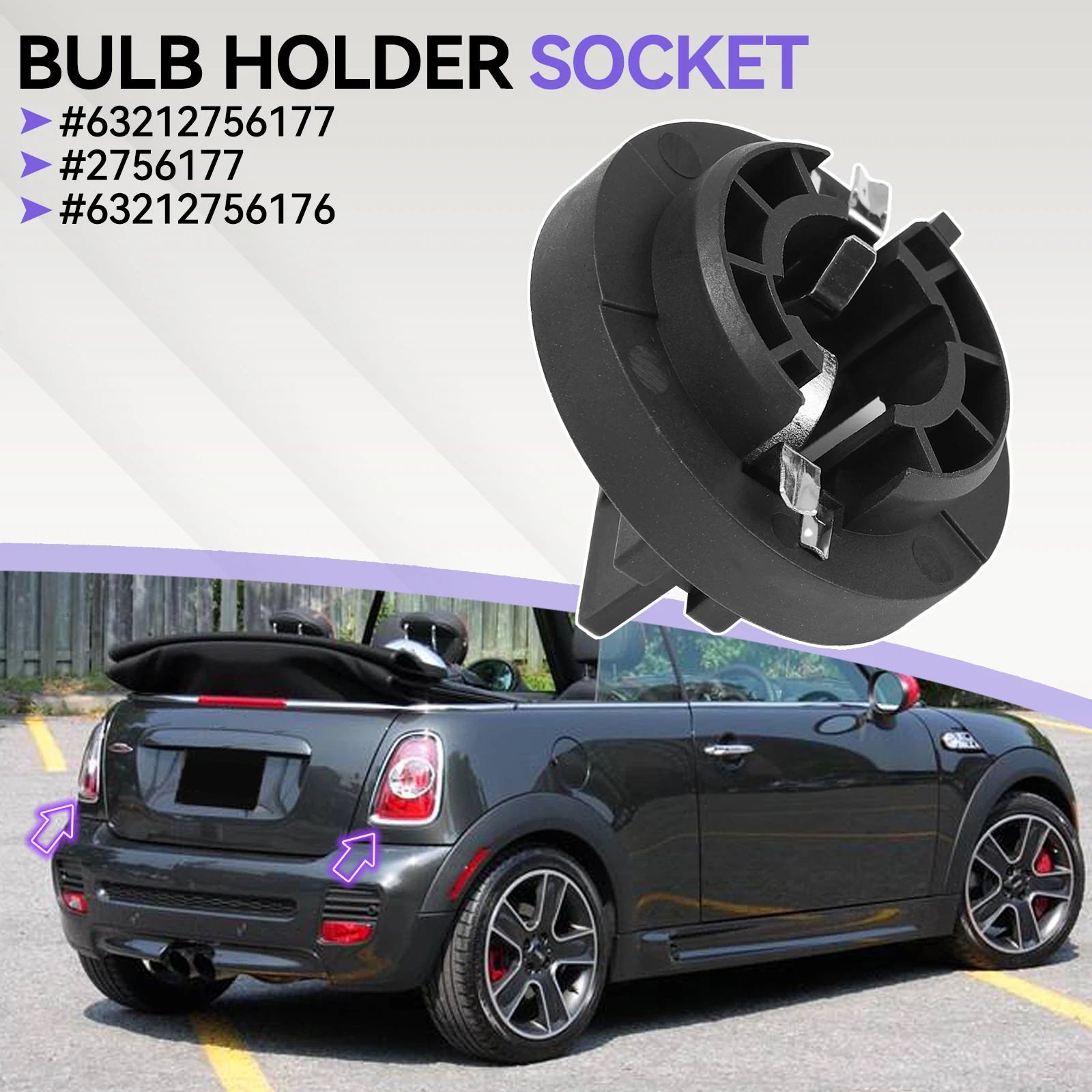 Fits For BMW MINI COOPER R56 R57 R58 R59 R61 Car Rear Tail Light Bulb Bracket Socket Holder Base 63212756177 2756177 Accessories