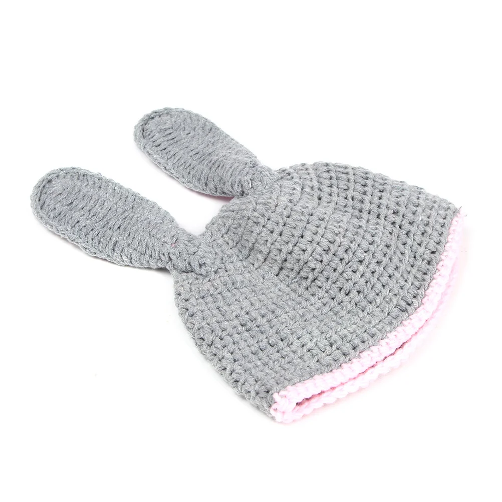 

Unisex Newborn Baby Rabbit Photo Props Knit Crochet Outfits Hat Pant Set Flower Bunny Costume For Newborn Photography Prop