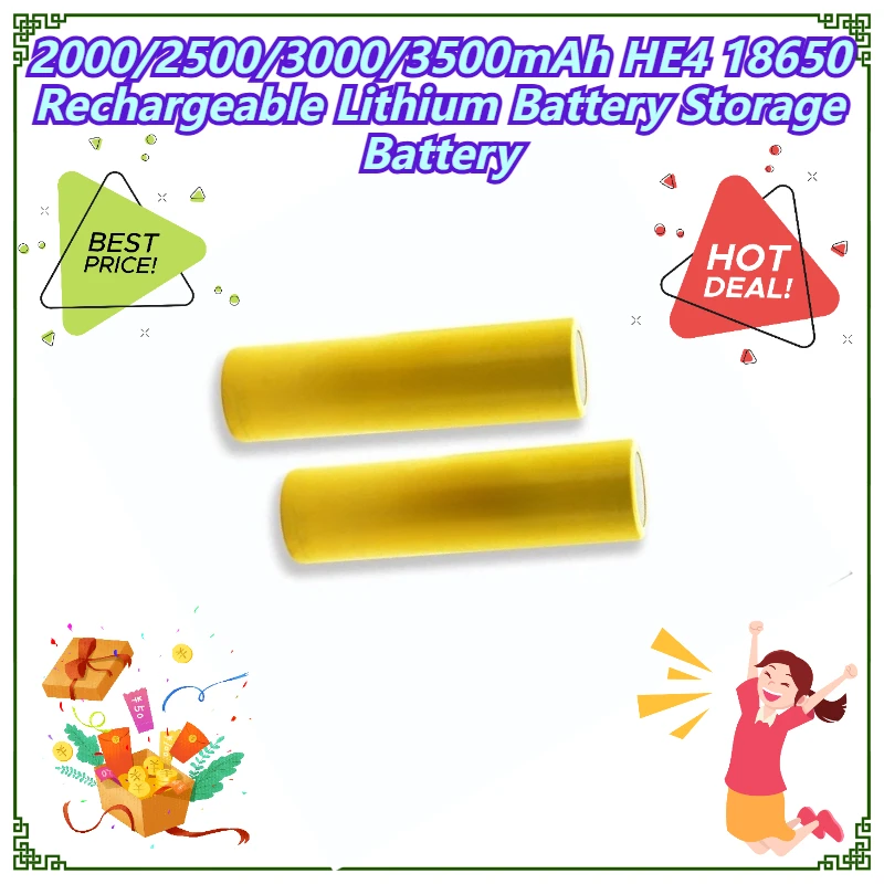 

2000/2500/3000/3500mAh HE4 18650 Rechargeable Lithium Battery Storage Battery