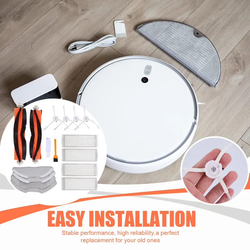 미 로봇 진공청소기 2 Lite / Pro / MJSTL / MJST1SHW 로봇 진공 청소기 예비 부품 메인 사이드 브러시 헤파 필터-A99X