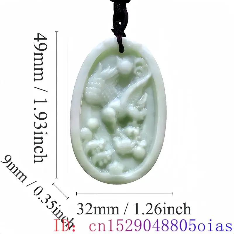 Natural Real Jade Eagle Pendant Necklace Charm Carved Jewelry Vintage Luxury Accessories Gemstones Talismans Chinese