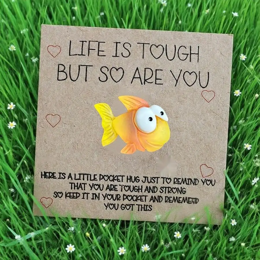 1-100pcs  Cute Mini Colorful Resin  Inspirational Animal Themed Appreciation Gifts Assorted Resin Figurines with Note Cards Love