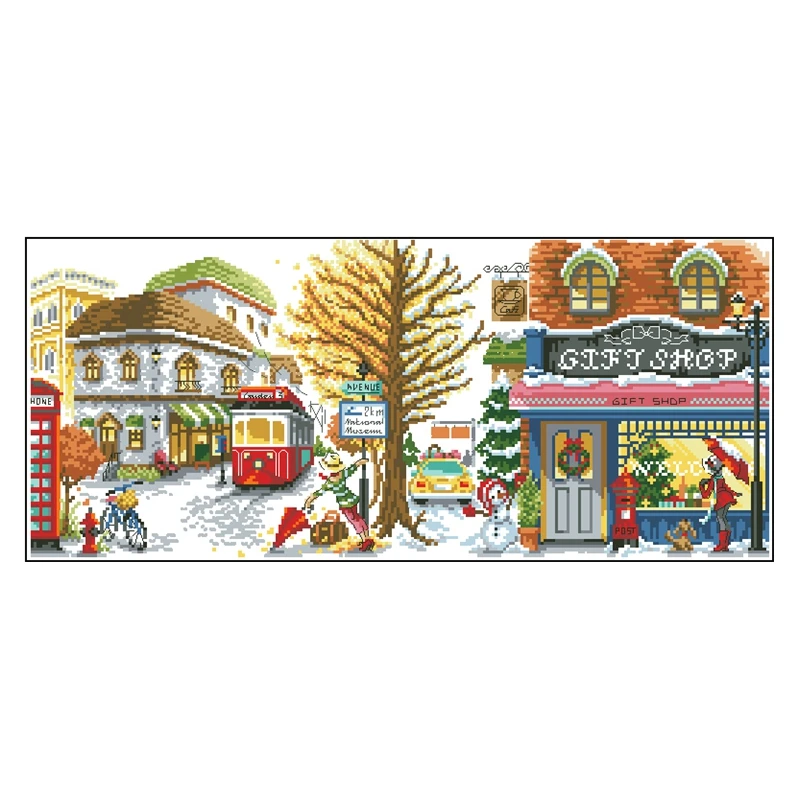 

Cross-stitch set: Four Seasons Girls Autumn/Winter 28ct, 18ct, 14ct, 11ct. You can choose from the printed fabric handcrafted ma