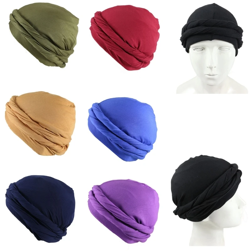 40GC HaloTurban Durag mężczyźni Turban HeadWrap Twist HeadWrap pościel satynowa chustka na głowę