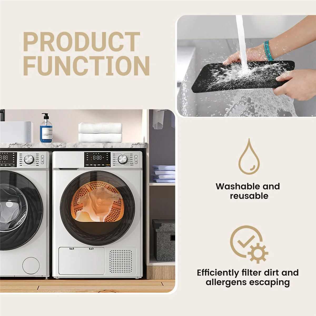 Great-4PCS Dryer Filter Replacement Parts for Candy//Ostein//House to House Heat Pump Dryer, Sponge Filter