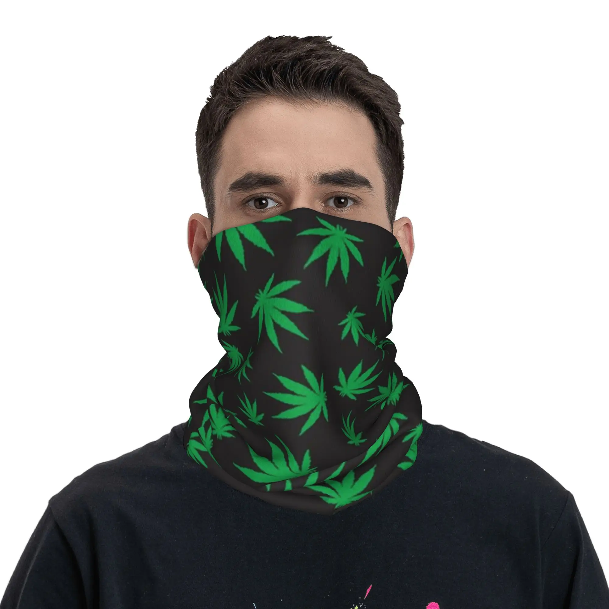 

Cannabis Leaves Marijuana Weed Leaf Bandana Neck Cover Printed Mask Scarf Face Mask Outdoor Sports Unisex Adult Washable