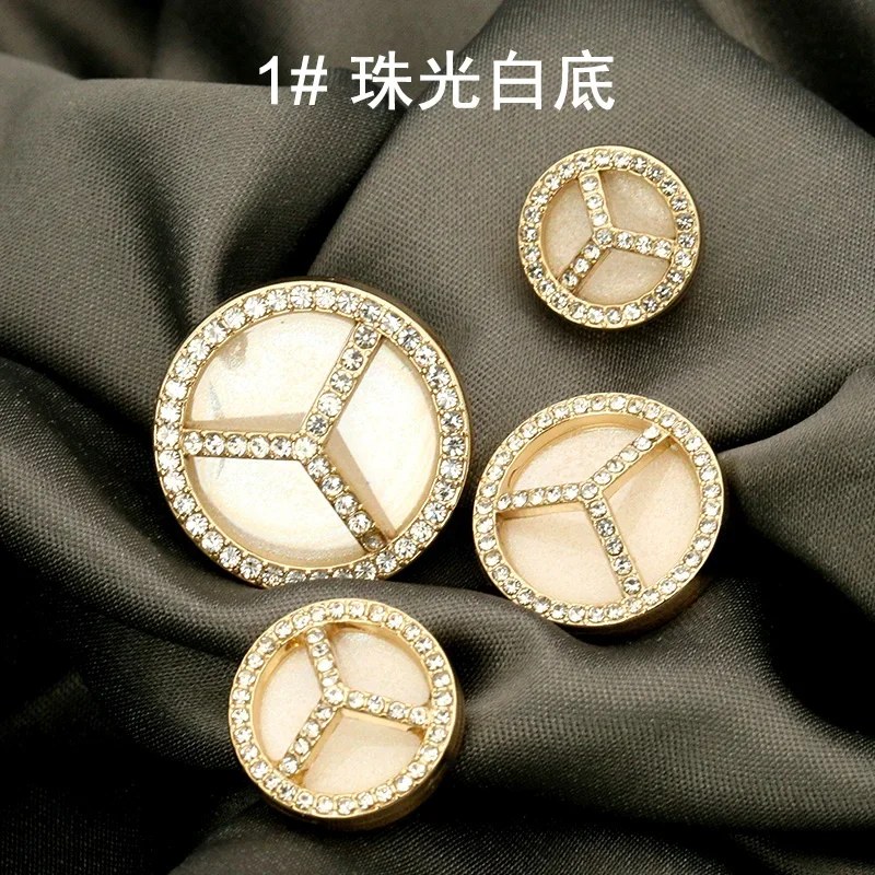 6pcs Design Diamond Fashion Buttons for Clothing Blouse Women's Fashion Coat Diamond Metal Sweater Sewing Accessories Luxury