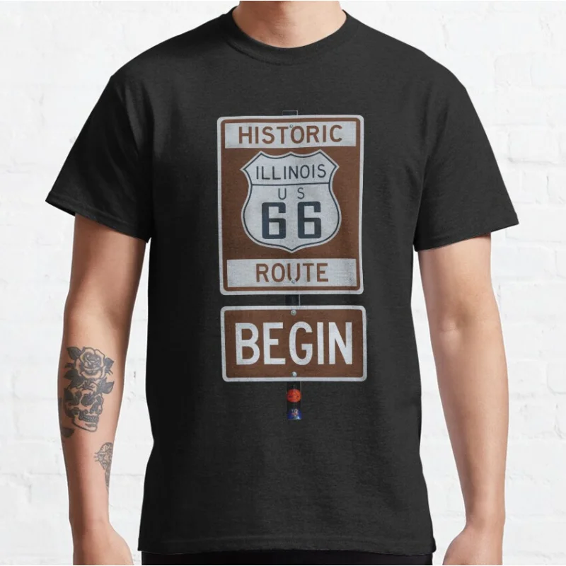 

0327 Historic Route 66 US Mother Road travel Gift t shirt main street of america Highway Graphic clothes All size Tops