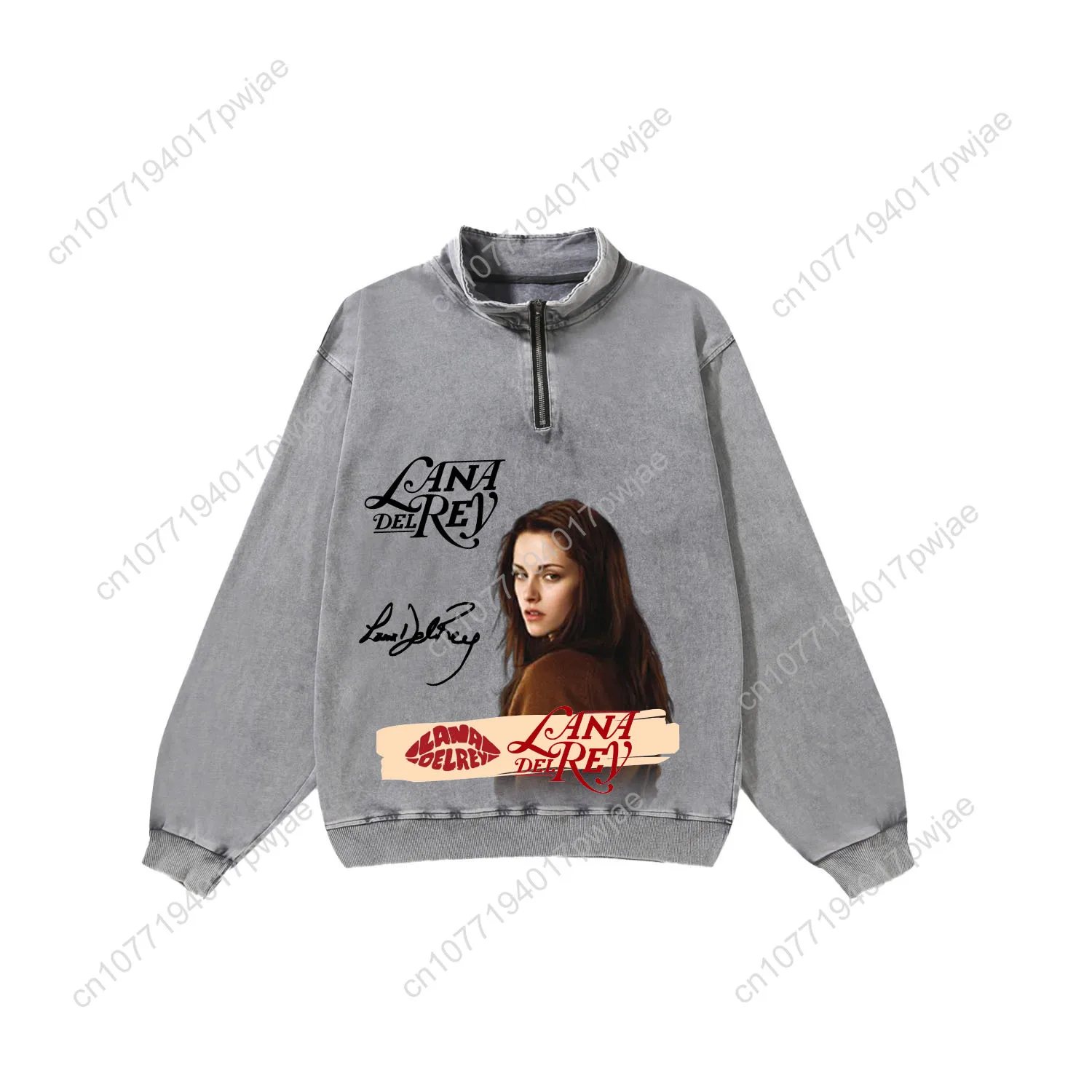 Lana Dere Singer Custom Retro Sweatshirt Mans Womans Half Zipper Vintage Sweat Shirt Photo Custom Made Tops