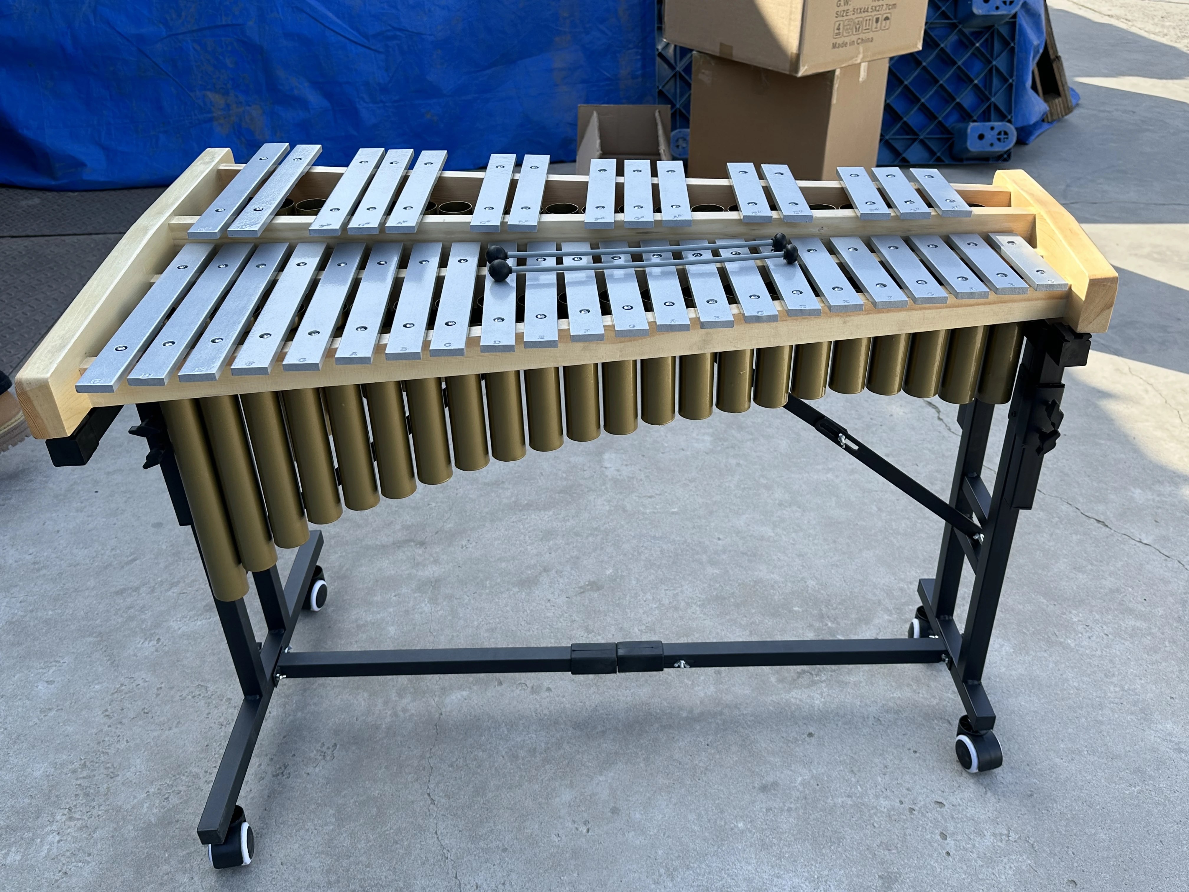 Gelonlab HS-TG37 37 مفتاحًا Glockenspiel Professional Metallophone مع حامل، حقيبة، حامل ملاحظات، مطارق مطاطية