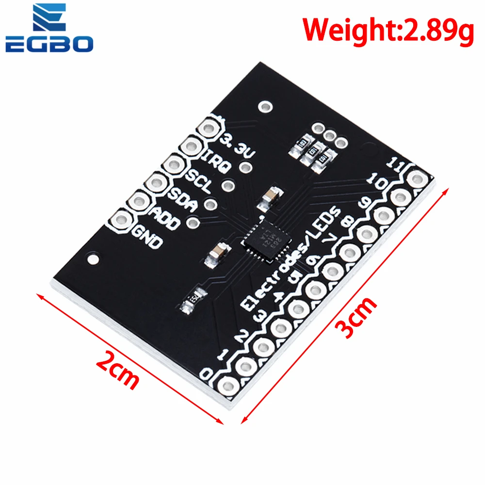 EGBO  MPR121 Breakout V12 Capacitive Touch Sensor Controller Module I2C keyboard Development Board For Arduino